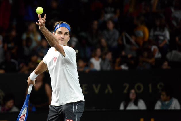 September 19, 2019, Geneva, Switzerland: ROGER FEDERER of Switzerland practices prior to the Laver Cup tennis event in Geneva Switzerland. Tennis 2019: Laver Cup - ZUMAl132 20190919_zap_l132_017 Copyright: xChristopherxLevyx
