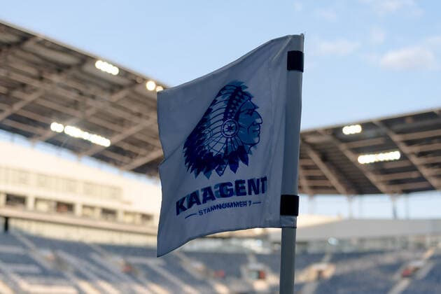 Gent, Belgien, 19.09.2019, UEFA Europa League - 2019 20 Season, Gruppe I, KAA Gent - AS Saint-Etiennel, Kaa Gent Flagge, Flag ( Gent Ghelamco Arena Belgium eu-images-01061012313
