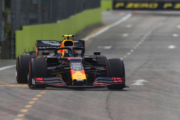20th September 2019; The Marina Bay Circuit, Marina Bay, Singapore; Formula One, Practice Day; The number 33 Aston Martin Red Bull driver Max Verstappen during free practice 1  ActionPlus12169128 StephenxBlackberry