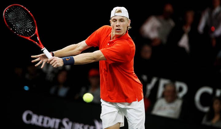 TENNIS - Laver Cup 2019 GENEVA,SWITZERLAND,20.SEP.19 - TENNIS - Laver Cup, Team Europe vs Team World. Image shows Denis Shapovalov (CAN). GEPAxpictures xMatthiasxHauer