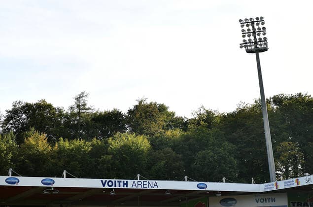 20.09.2019, xfux, Fussball 2.Bundesliga, 1.FC Heidenheim - SV Darmstadt 98, emonline, emspor, v.l. Voith-Arena 1.FC Heidenheim 1846, Stadion in Heidenheim an der Brenz, Arena, Tribuene, Ansicht, Feld, Uebersicht, Dach, Stadion, Flutlichstadion (DFL DFB REGULATIONS PROHIBIT ANY USE OF PHOTOGRAPHS as IMAGE SEQUENCES and or QUASI-VIDEO) Heidenheim