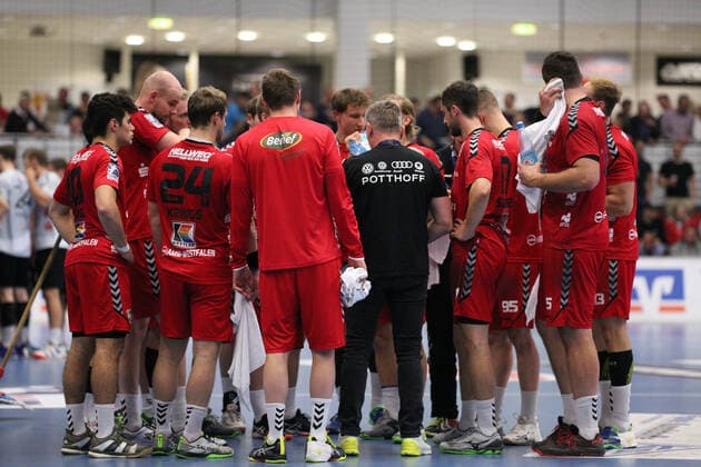 Auszeit ASV Hamm-Westfalen GER, Handball, 2. Bundesliga, ASV Hamm-Westfalen gegen TV Emsdetten, 20.09.2019 Hamm Copyright: xEIBNER JanxStrohdiekx EP_JSK