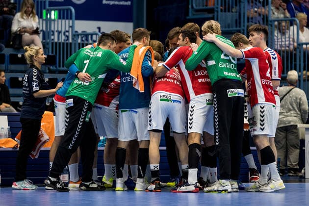 2. Handball-Bundesliga; VfL Gummersbach - HSV Hamburg Der HSV Hamburg schwoert sich auf das Spiel ein, 2. Handball-Bundesliga VfL Gummersbach - HSV Hamburg; Gummersbach, Schwalbe arena Copyright: xBEAUTIFULxSPORTS Wunderlx