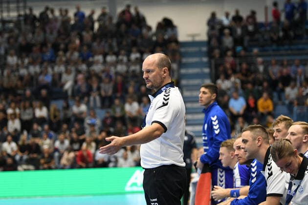 Torge Greve (Trainer VfL Gummersbach), VfL Gummersbach - HSV Hamburg, Maenner, 2. Liga, Liqui Moly Handball Bundesliga, 5. Spieltag, 28.08.2019, - VfL Gummersbach - Handball Verein Hamburg, , Handball, Liqui Moly 2. Handball Bundesliga, Maenner, Soielzeit 2019 20 Gummersbach Copyright: xEIBNER JuergenxAugstx EP_JOGI
