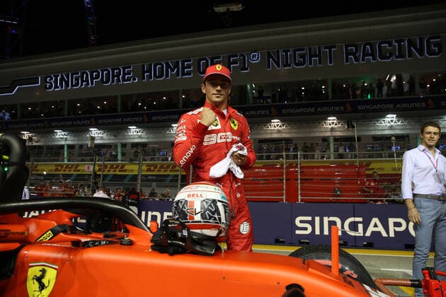 Photo4 LaPresse 21 09 2019 Singapore, Singapore Grand Prix Formula One Singapore 2019 In the pic: pole position Charles Leclerc (MON) Scuderia Ferrari SF90  Copyright: xPhoto4 LaPressex