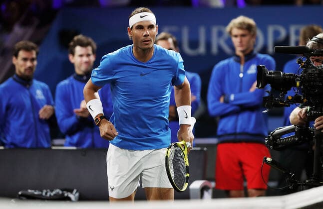 TENNIS - Laver Cup 2019 GENEVA,SWITZERLAND,21.SEP.19 - TENNIS - Laver Cup, Team Europe vs Team World. Image shows Rafael Nadal (ESP). GEPAxpictures xMatthiasxHauer