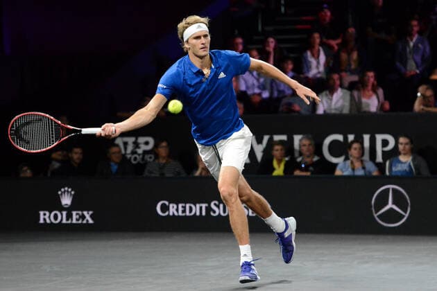 September 21, 2019, Geneva, Switzerland: ALEXANDER ZVEREV in his match v. J. Isner in the Laver Cup tennis event in Geneva Switzerland. Tennis 2019: Laver Cup Day 2 - ZUMAl132 20190921_zap_l132_030 Copyright: xChristopherxLevyx