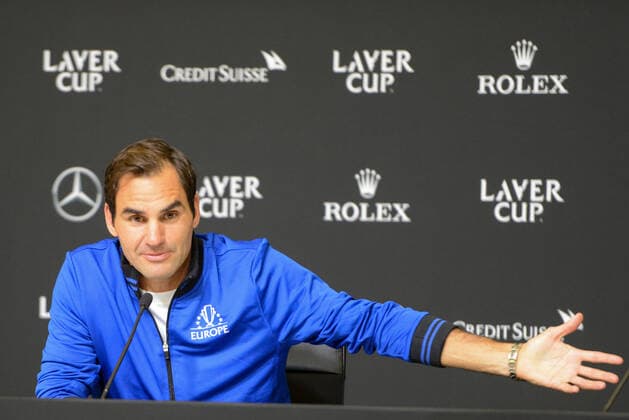 September 21, 2019, Geneva, Switzerland: RAFAEL NADAL talks with the media after his match with. M. Raonic in the Laver Cup tennis event in Geneva Switzerland. Tennis 2019: Laver Cup Day 2 - ZUMAl132 20190921_zap_l132_050 Copyright: xChristopherxLevyx