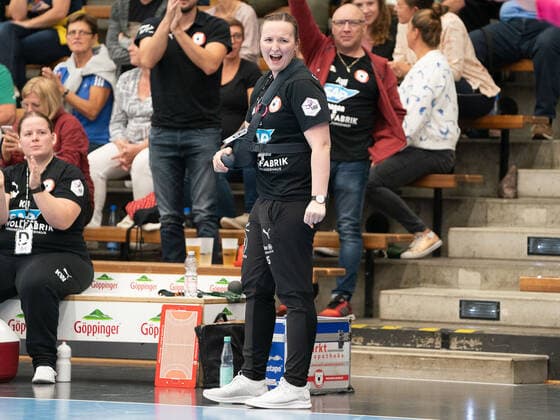 Katrin Schneider (Kurpfalz Baeren Chefcoach), Frisch Auf! Frauen vs. Kurpfalz-Baeren, Handball, Frauen, 1. Bundesliga, 21.09.2019 Frisch Auf! Frauen vs. Kurpfalz-Baeren, Handball, Frauen, 1. Bundesliga, 21.09.2019 Goeppingen Copyright: xEIBNER Michael_Schmidtx EP_MST
