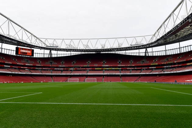 22nd September 2019; Emirates Stadium, London, England; English Premier League Football, Arsenal Football Club versus Aston Villa Football Club; The Emirates Stadium on an overcast day prior to the Premier League game between Arsenal and Aston Villa - Strictly Editorial Use Only. No use with unauthorized audio, video, data, fixture lists, club league logos or live services. Online in-match use limited to 120 images, no video emulation. No use in betting, games or single club league player publications  ActionPlus12170301 SimonxWhitehead