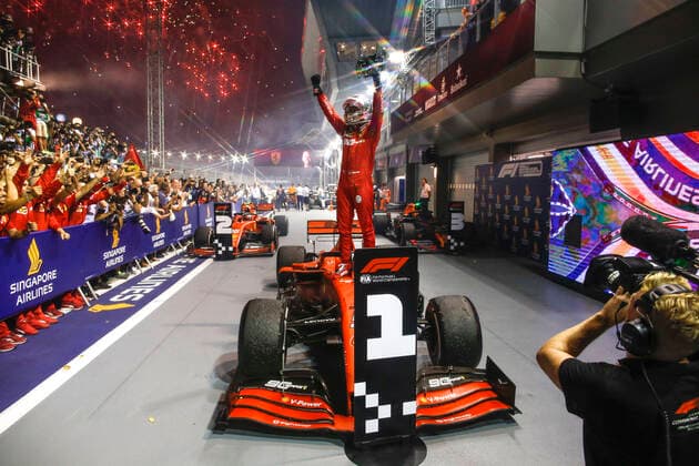 Bilder des Jahres 2019, Sport 09 September Sport Themen der Woche KW38 Motorsports: FIA Formula One World Championship, WM, Weltmeisterschaft 2019, Grand Prix of Singapore, 5 Sebastian Vettel (GER, Scuderia Ferrari Mission Winnow), Singapore Singapore