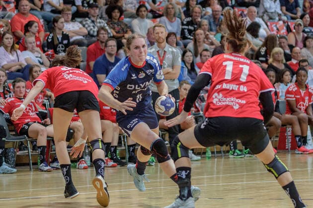 1.HBF, TSV Bayer 04 Leverkusen - SG BBM Bietigheim, Leverkusen, 22.9.2019 Laura van der Heijden (SG BBM Bietigheim), TSV Bayer 04 Leverkusen - SG BBM Bietigheim am 22.9.2019 in der Ostermann Arena, Leverkusen Copyright: xBEAUTIFULxSPORTS MarcxJungex