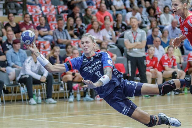 1.HBF, TSV Bayer 04 Leverkusen - SG BBM Bietigheim, Leverkusen, 22.9.2019 Luisa Schulze (SG BBM Bietigheim), TSV Bayer 04 Leverkusen - SG BBM Bietigheim am 22.9.2019 in der Ostermann Arena, Leverkusen Copyright: xBEAUTIFULxSPORTS MarcxJungex