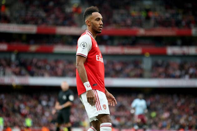 Pierre-Emerick Aubameyang of Arsenal during the Premier League match between Arsenal and Aston Villa at the Emirates Stadium, London, England on 22 September 2019. Copyright: xTomxSmeethx 24740072