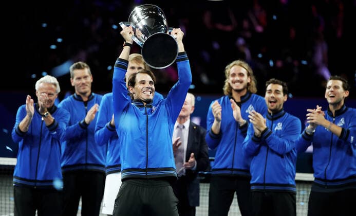 TENNIS - Laver Cup 2019 GENEVA,SWITZERLAND,22.SEP.19 - TENNIS - Laver Cup, Team Europe vs Team World. Image shows Rafael Nadal (ESP). GEPAxpictures xMatthiasxHauer