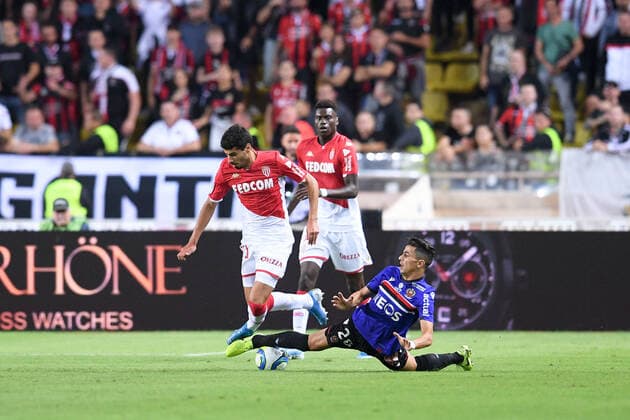 20 YOUCEF ATAL (NICE) - 31 GIL BASTIAO DIAS (MONA) FOOTBALL : Monaco vs Nice - Ligue 1 Conforama - 24 09 2019 FEP Panoramic 