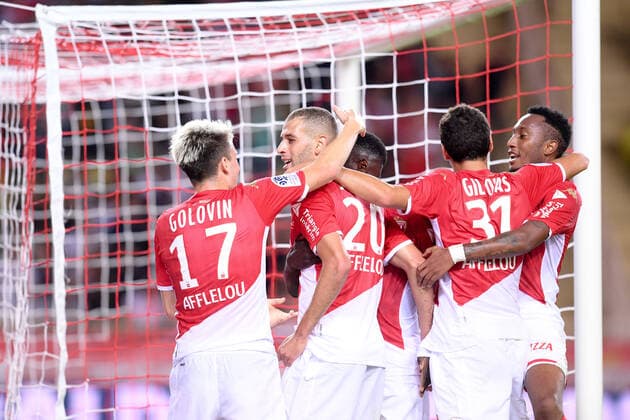 JOIE - 20 ISLAM SLIMANI (MONA) - 11 GELSON MARTINS (MONA) FOOTBALL : Monaco vs Nice - Ligue 1 Conforama - 24 09 2019 FEP Panoramic 