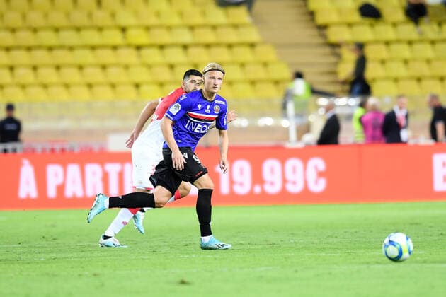 09 KASPER DOLBERG (NICE) FOOTBALL : Monaco vs Nice - Ligue 1 Conforama - 24 09 2019 FEP Panoramic 