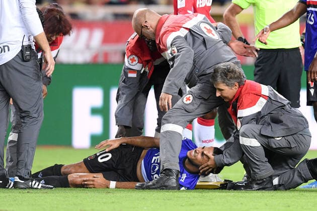 BLESSURE - 10 ADAM OUNAS (NICE) FOOTBALL : Monaco vs Nice - Ligue 1 Conforama - 24 09 2019 FEP Panoramic 