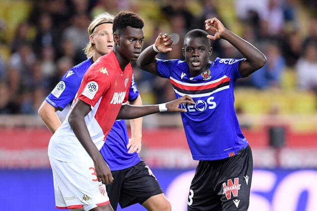 32 BENOIT BADIASHILE (MONA) - 23 MALANG SARR (NICE) FOOTBALL : Monaco vs Nice - Ligue 1 Conforama - 24 09 2019 FEP Panoramic 