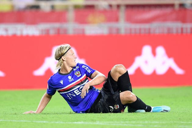 09 KASPER DOLBERG (NICE) FOOTBALL : Monaco vs Nice - Ligue 1 Conforama - 24 09 2019 FEP Panoramic 
