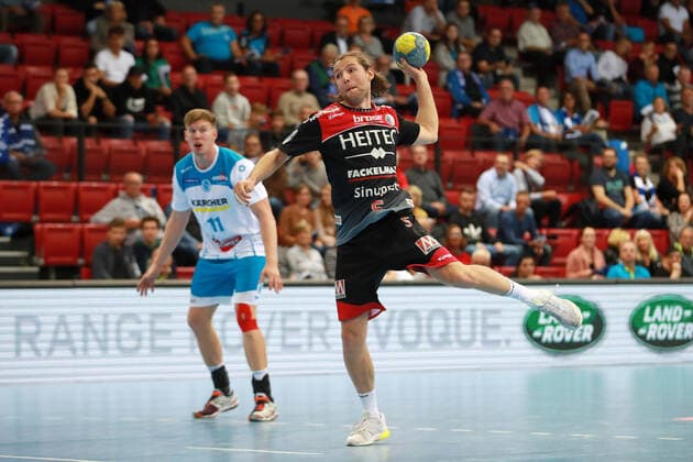 Johannes Sellin (HC Erlangen) TVB 1898 Stuttgart - HC Erlangen, DHB Pokal, 1 8 Finale am 25. 09. 2019 Stuttgart Copyright: xEIBNER Benjamin_Laux EP_BLU