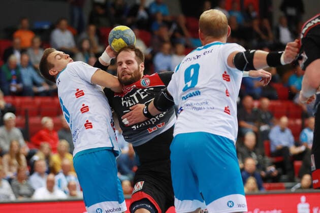 Nico Buedel (HC Erlangen) TVB 1898 Stuttgart - HC Erlangen, DHB Pokal, 1 8 Finale am 25. 09. 2019 Stuttgart Copyright: xEIBNER Benjamin_Laux EP_BLU