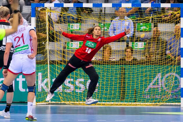 Coburg, Deutschland 25. September 2019: EHF Frauen EM Qualifikation - Deutschland vs. Weißrussland Torhueterin Isabell Roch (Deutschland Dortmund) Coburg HUK-Coburg Arena Bayern Deutschland