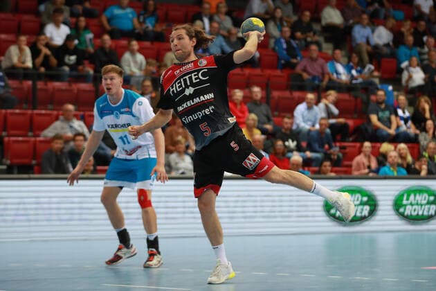 Johannes Sellin (HC Erlangen) TVB 1898 Stuttgart - HC Erlangen, DHB Pokal, 1 8 Finale am 25. 09. 2019 Stuttgart Copyright: xEIBNER Benjamin_Laux EP_BLU