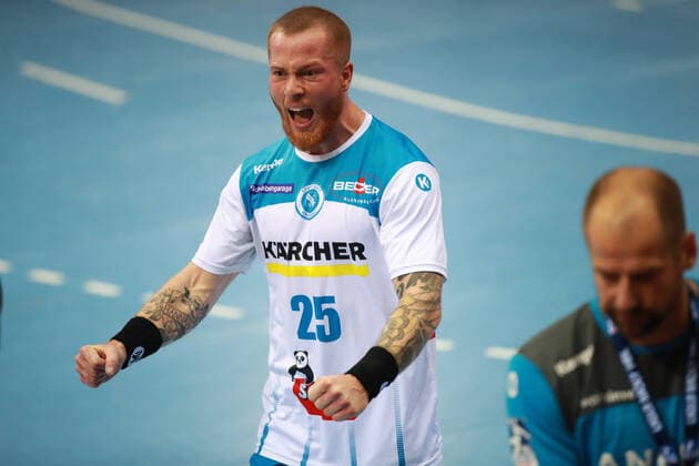Patrick Zieker (TVB 1898 Stuttgart) TVB 1898 Stuttgart - HC Erlangen, DHB Pokal, 1 8 Finale am 25. 09. 2019 Stuttgart Copyright: xEIBNER Benjamin_Laux EP_BLU