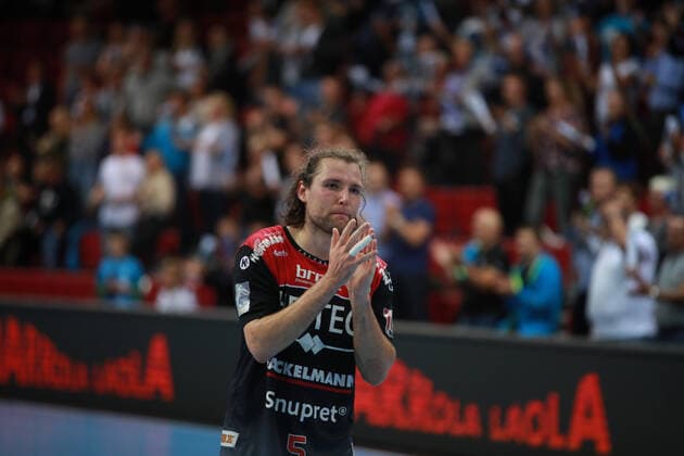 Johannes Sellin (HC Erlangen) nach Spielende TVB 1898 Stuttgart - HC Erlangen, DHB Pokal, 1 8 Finale am 25. 09. 2019 Stuttgart Copyright: xEIBNER Benjamin_Laux EP_BLU