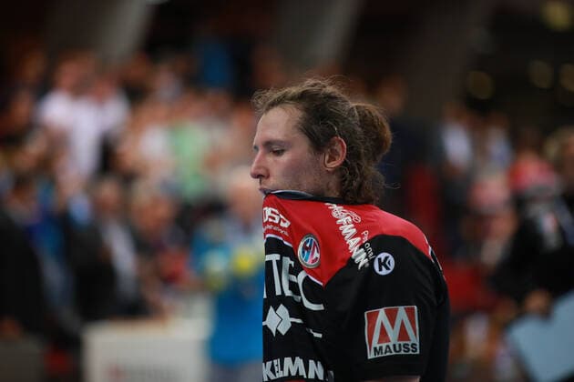Johannes Sellin (HC Erlangen) nach Spielende TVB 1898 Stuttgart - HC Erlangen, DHB Pokal, 1 8 Finale am 25. 09. 2019 Stuttgart Copyright: xEIBNER Benjamin_Laux EP_BLU