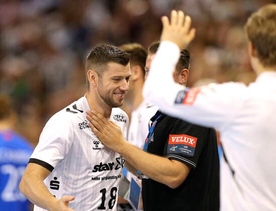Foto : Torjubel bei Niklas Ekberg ( Kiel ) Handball Herren Champions League am Mi. 25.09.2019 THW Kiel - HC Meshkov Brest 30 - 23