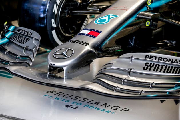 Motorsports: FIA Formula One World Championship, WM, Weltmeisterschaft 2019, Grand Prix of Russia, Technical detail Mercedes AMG Petronas Motorsport Sochi Russia