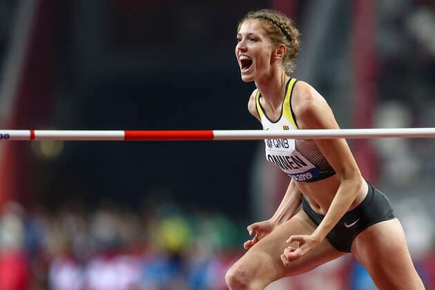 Bilder des Jahres 2019, Sport 09 September Sport Themen der Woche KW39 Sport Bilder des Tages IAAF World Athletics Championships Doha 2019; Qatar, 27.09.2019 Imke Onnen (GER Hannover 96) packt die 1,92m in der Qualifikation am 27.09.19 im Khalifa International Stadium in Doha, Qatar waehrend der IAAF World Athletics Championships. *** IAAF World Athletics Championships Doha 2019 Qatar, 27 09 2019 Imke Onnen GER Hannover 96 grabs the 1,92m in the qualification on 27 09 19 at Khalifa International Stadium in Doha, Qatar during the IAAF World Athletics Championships Copyright: xBEAUTIFULxSPORTS AxelxKohringx