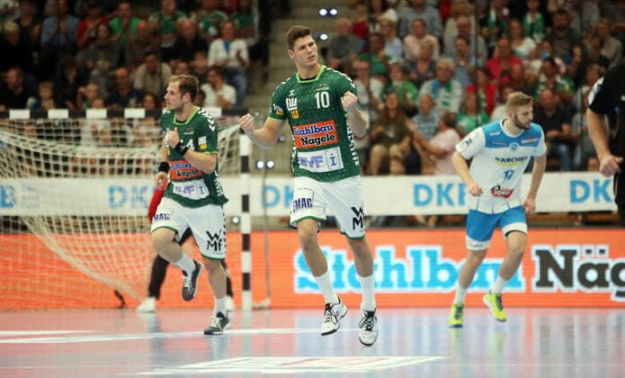 Frisch Auf Göppingen - TVB 1898 Stuttgart Deutschland, Göppingen, 29.09.2019, Handball, Liqui Moly HBL Bundesliga, Saison 2019 2020, Frisch Auf Göppingen - TVB 1898 Stuttgart: Sebastian Heymann (Frisch Auf Göppingen).