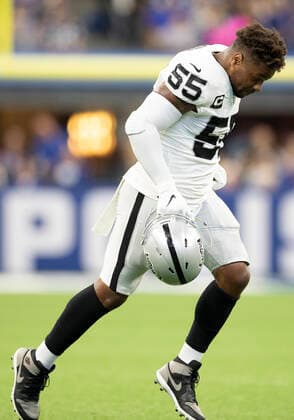 September 29, 2019: Oakland Raiders outside linebacker Vontaze Burfict (55) is ejected for targeting during NFL, American Football Herren, USA football game action between the Oakland Raiders and the Indianapolis Colts at Lucas Oil Stadium in Indianapolis, Indiana. CSM. NFL 2019: Raiders vs Colts SEP 29 - ZUMAc04_ 20190929_zaf_c04_128 Copyright: xJohnxMersitsx