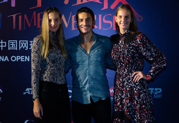 September 29, 2019, Beijing, CHINA: Kristyna Pliskova & Karolina Pliskova of the Czech Republic arrive at the players party of the 2019 China Open Premier Mandatory tennis tournament 2019 China Open, Tennis, Beijing, China, Sep 29 - ZUMAa181 20190929_zaa_a181_138 Copyright: xAFP7x