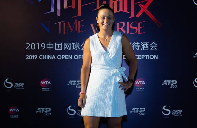 September 29, 2019, Beijing, CHINA: Ashleigh Barty of Australia arrives at the players party of the 2019 China Open Premier Mandatory tennis tournament 2019 China Open, Tennis, Beijing, China, Sep 29 - ZUMAa181 20190929_zaa_a181_130 Copyright: xAFP7x