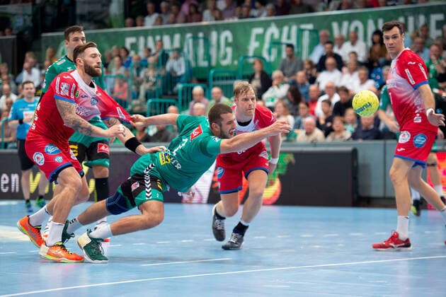 Minden, Deutschland 29.09.2019: 1. Handball-Bundesliga - 2019 2020 - GWD Minden vs. TBV Lemgo Lippe (M) Lucas Meister (Minden) Minden Nordrhein-Westfalen Deutschland Kampa-Halle
