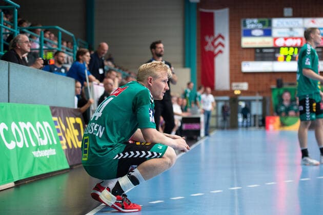 Minden, Deutschland 29.09.2019: 1. Handball-Bundesliga - 2019 2020 - GWD Minden vs. TBV Lemgo Lippe Kevin Gulliksen (Minden) Minden Nordrhein-Westfalen Deutschland Kampa-Halle