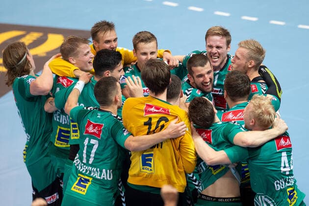 Minden, Deutschland 29.09.2019: 1. Handball-Bundesliga - 2019 2020 - GWD Minden vs. TBV Lemgo Lippe Schlussjubel (Minden) Minden Nordrhein-Westfalen Deutschland Kampa-Halle