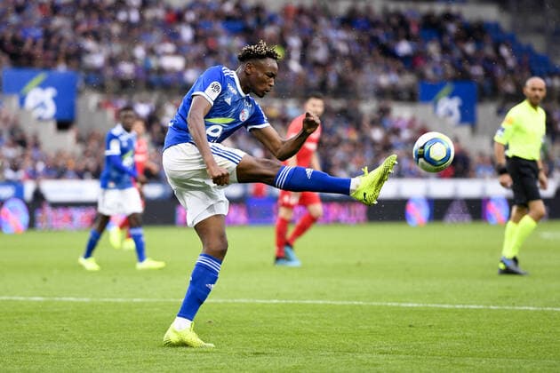 02 MOHAMED SIMAKAN (STRA) FOOTBALL : Strasbourg vs Montpellier - Ligue 1 Conforama - 29 09 2019 AnthonyBIBARD FEP Panoramic 