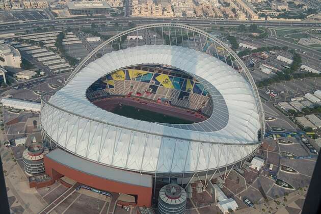 Feature, das Khalifa International Stadion, Aussenansicht, Nationalstadion, Aspire Zone, am 30.09.2019 Leichtathletik Weltmeisterschaft 2019 in Doha Katar, vom 27.09. - 10.10.2019. Â *** Feature, the Khalifa International Stadium, exterior view, National Stadium, Aspire Zone, on 30 09 2019 Athletics World Championship 2019 in Doha Qatar, from 27 09 10 10 2019 Â