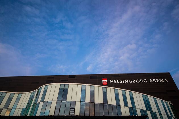 191001 Exteriör av Helsingborg Arena inför innebandymatchen i SSL mellan Helsingborg och Höllviken den 1 oktober 2019 i Helsingborg. Copyright: MATHILDAxAHLBERG BB191001ZC001