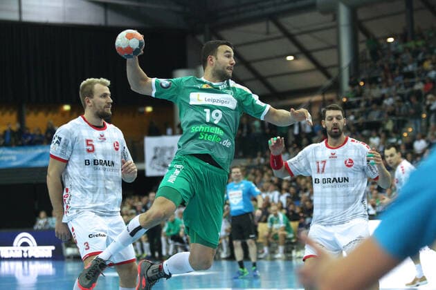 DHB-Pokal, SC DHfK Leipzig vs. MT Melsungen, 01.10.19 Handball, Saison 2019 2020, DHB-Pokal, Achtelfinale: SC DHfK Leipzig vs. MT Melsungen am 01.10.19 in der Arena Leipzig. Im Bild: Bastian ROSCHECK ( 19, SC DHfK Leipzig) Copyright: xBEAUTIFULxSPORTS JanxKaeferx