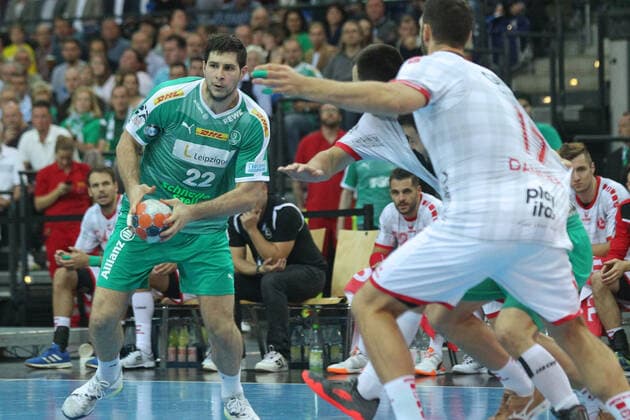 DHB-Pokal, SC DHfK Leipzig vs. MT Melsungen, 01.10.19 Handball, Saison 2019 2020, DHB-Pokal, Achtelfinale: SC DHfK Leipzig vs. MT Melsungen am 01.10.19 in der Arena Leipzig. Im Bild: Marko MAMIC ( 22, SC DHfK Leipzig) Copyright: xBEAUTIFULxSPORTS JanxKaeferx
