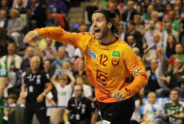 Torwart Silvio Heinevetter Aktion Oberkoerper Oberkörper Handball DHB Pokal Herren Saison 2019 2020 01.10.2019 Füchse Berlin vs. SC Magdeburg