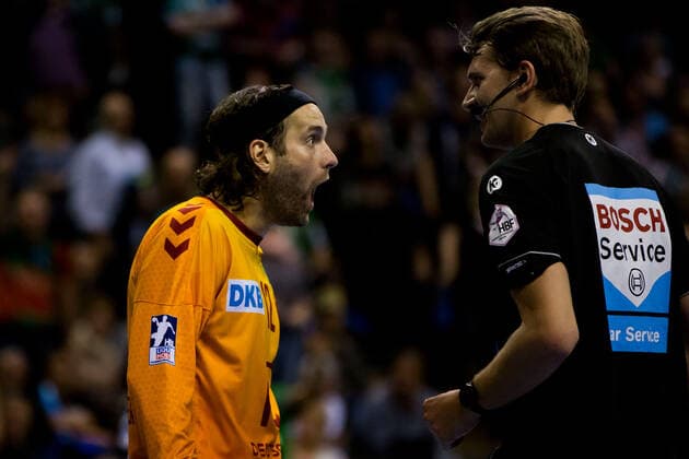 01.10.2019, xfrx, Handball DHB Pokal, Fuechse Berlin - SC Magdeburg emspor, v.l. Silvio Heinevetter (Fuechse Berlin) (DFL DFB REGULATIONS PROHIBIT ANY USE OF PHOTOGRAPHS as IMAGE SEQUENCES and or QUASI-VIDEO) Berlin