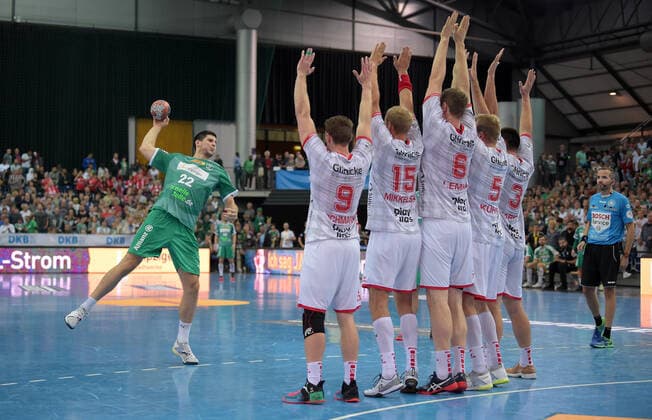 Marko Mamic (DHfK 22) beim Freiwurf GER, Handball, Achtelfinale, DHB-Pokal, SC DHfK Leipzig vs MT Melsungen, 01.10.2019 Leipzig Copyright: xEIBNER ChristianxModlax EP_CMA